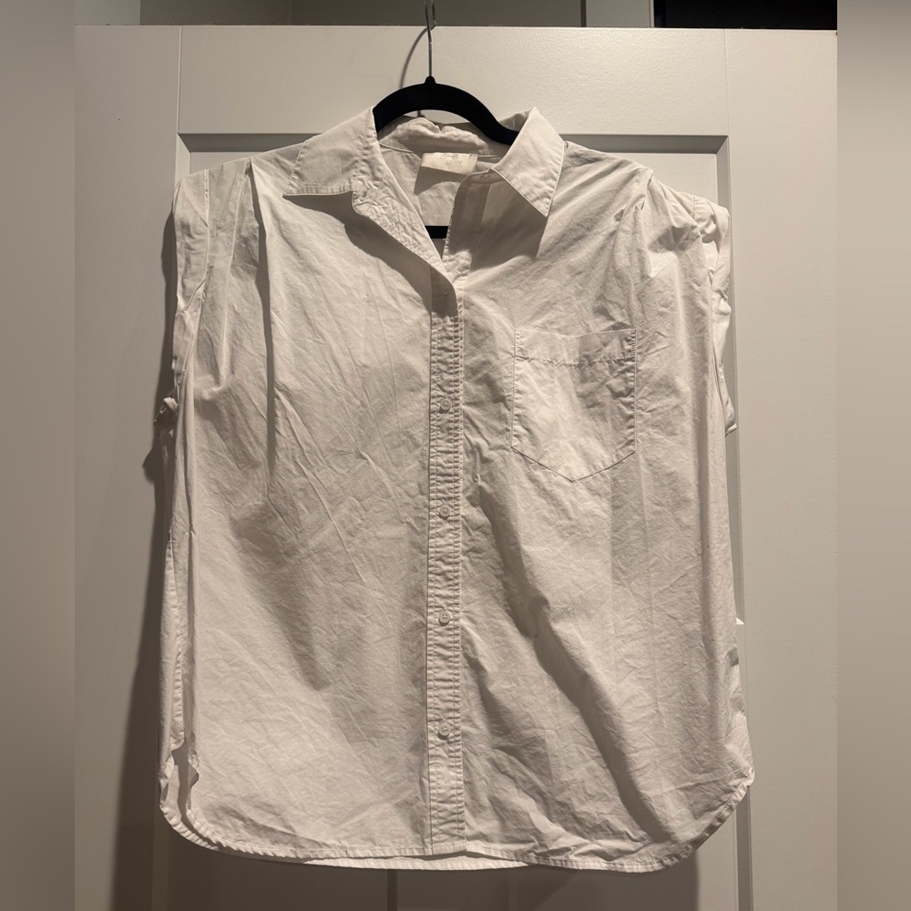 7 for All Mankind White Button-Down Shirt